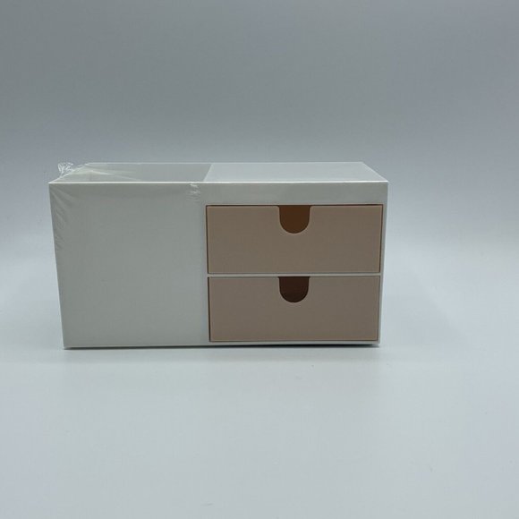 Desk Organizer with Drawers Pink and White NEW XO Sienna For Office Beauty Room - Picture 9 of 13